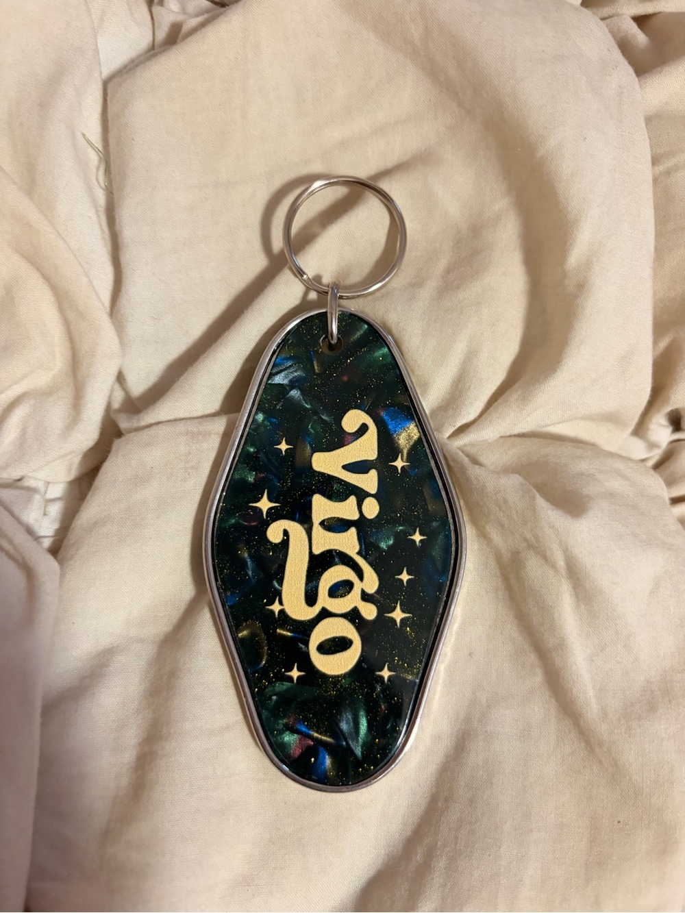 Free People Virgo Retro Motel Key Tag Keychain